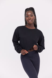  Essential Cropped Top with Long Sleeves