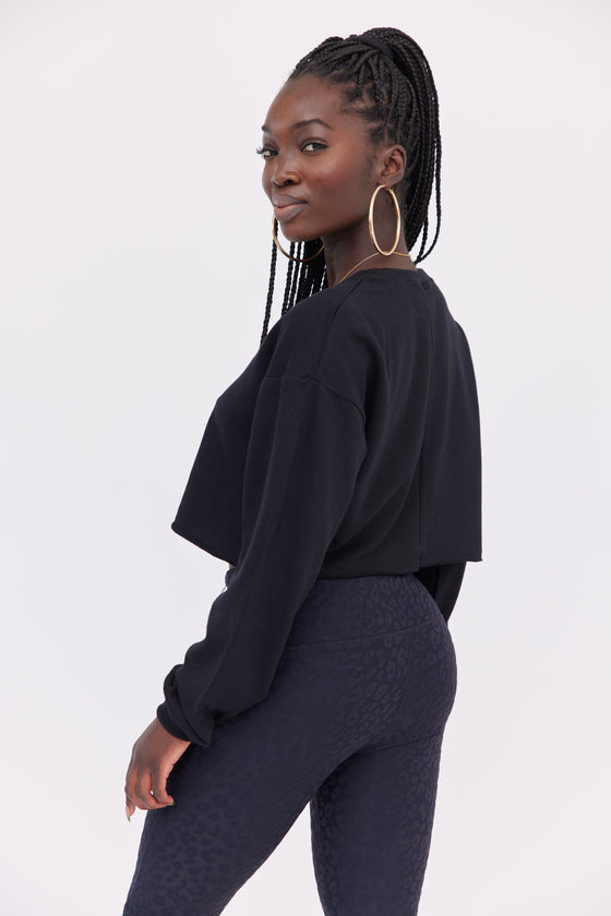 Essential Cropped Top with Long Sleeves